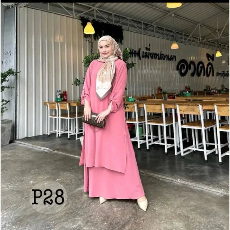 Bella Set Muslimah Plain Ironless Labuh